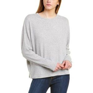 NEW Socialite Women Size S Ribbed Top Long Sleeve Pullover Crew Neck Solid Gray